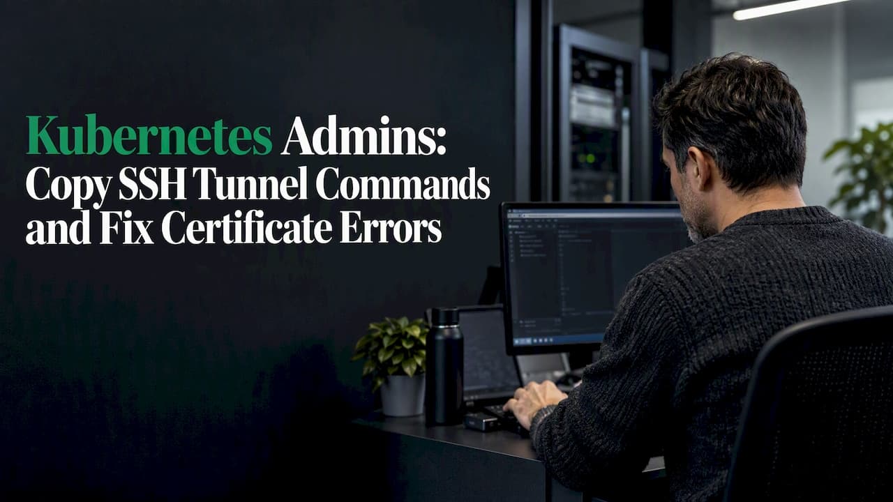 Kubernetes SSH: Admins Copy Tunnel Commands, Fix Certificate Errors